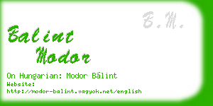balint modor business card