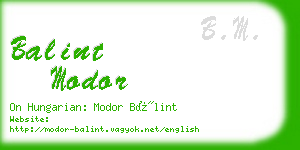 balint modor business card